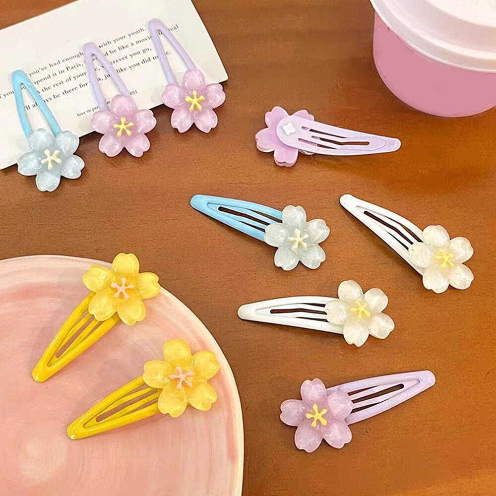 Women's Hair Clip Candy Colored Cherry Blossom Clip Fashionable Hair Accessory