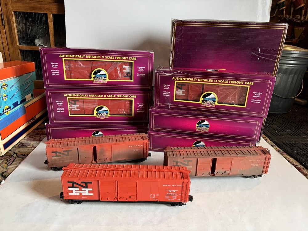 MTH O Train Premier 20-90750 New Haven RR 50’ PS-1 Double Door Box Car 6-Car Set
