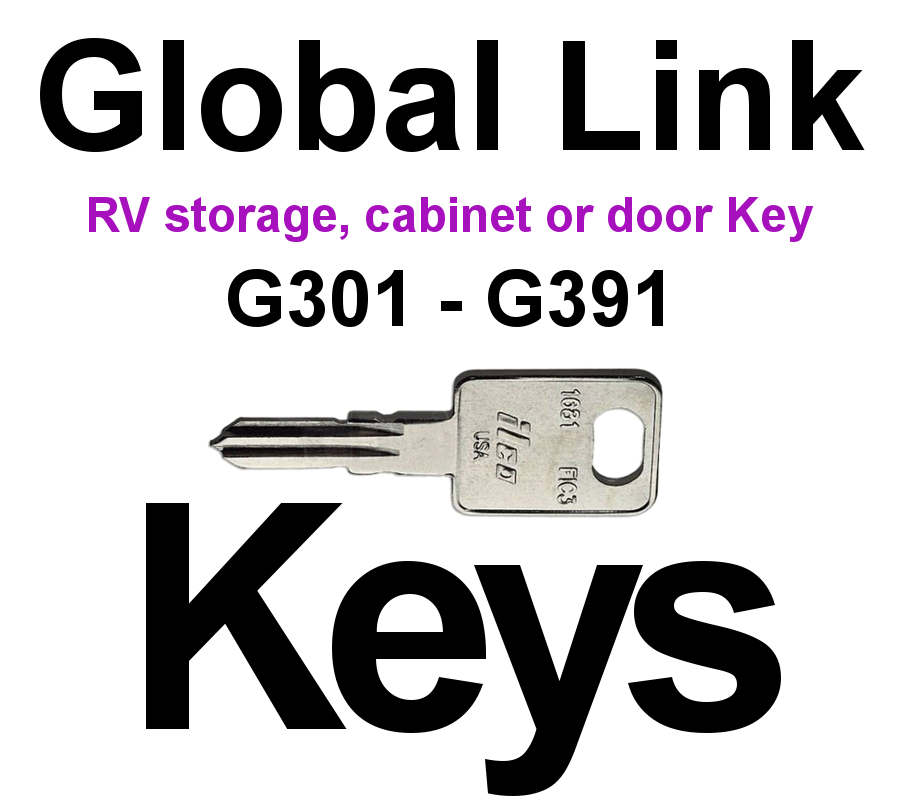 Global Link RV Camper Lock Keys FIC Key Code Series G301 to G390