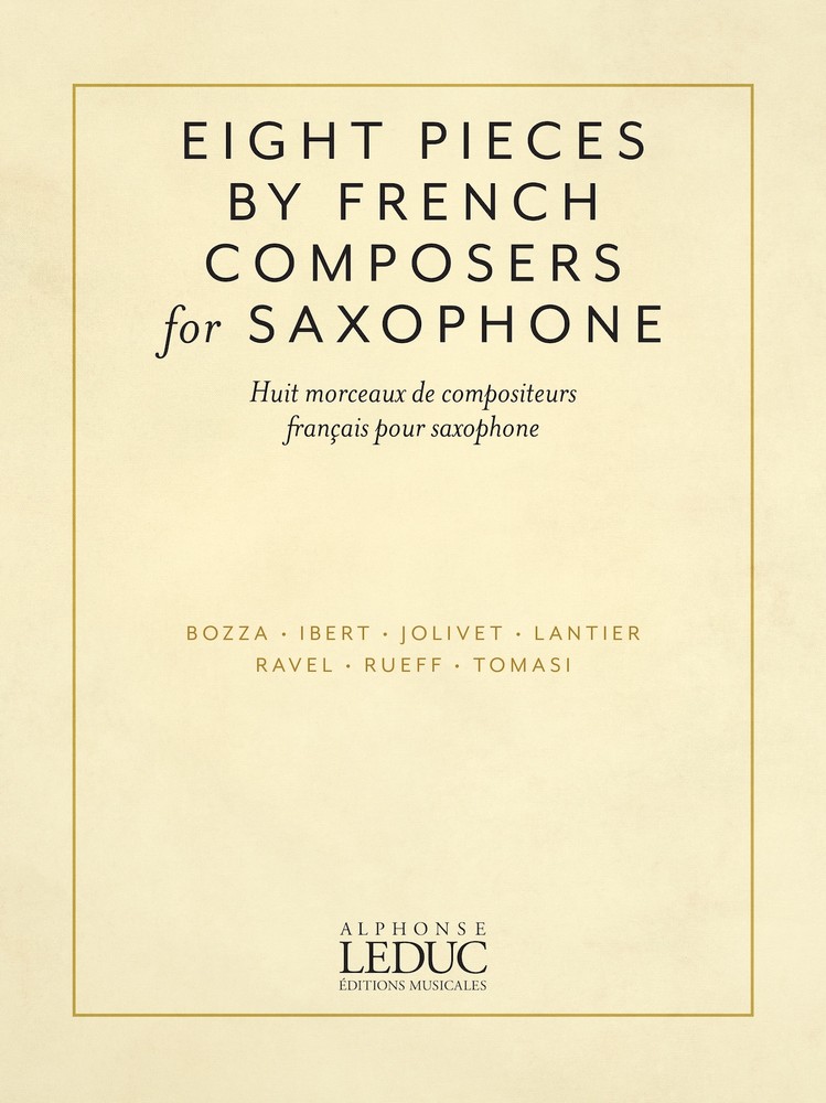 Eight Pieces by French Composers for Alto Saxophone Piano Classical Sheet Music