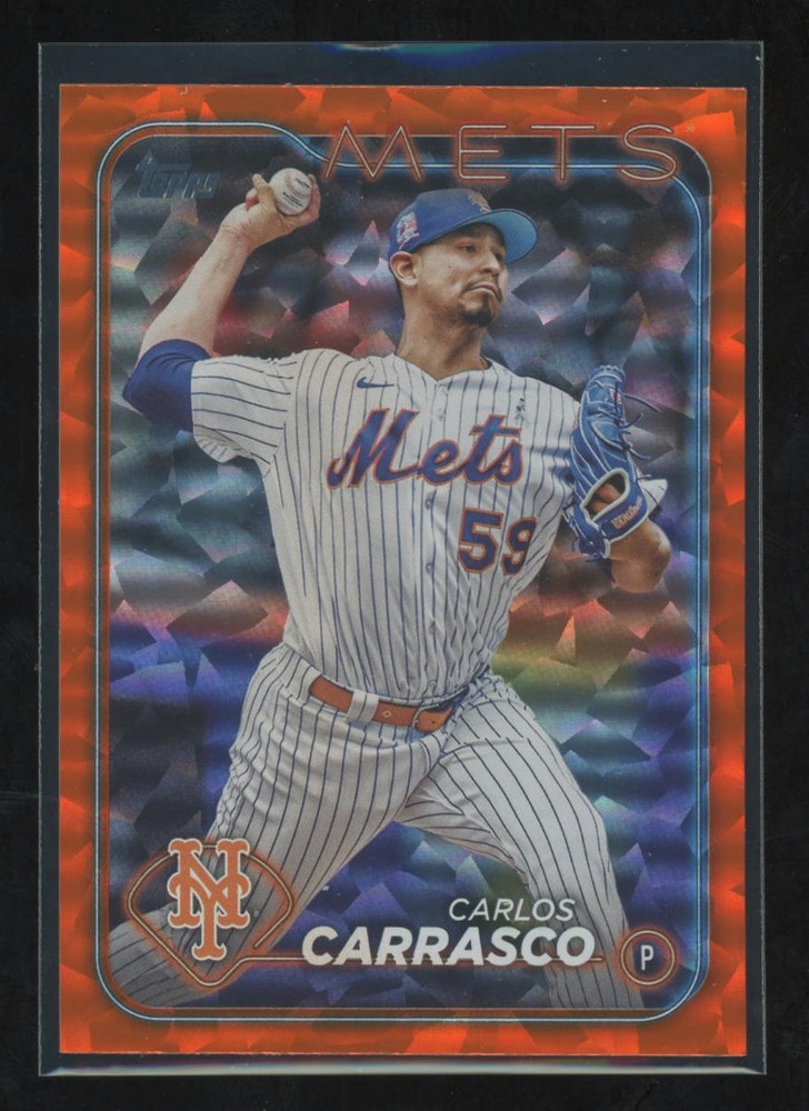 2024 Topps Carlos Carrasco Orange Crackle Foil 210/299 MLB Baseball Card
