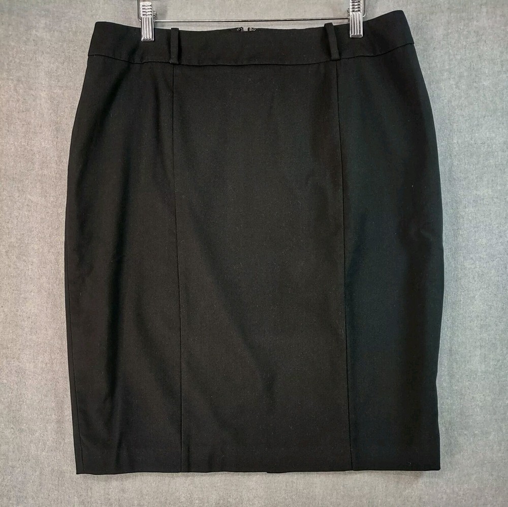 Mossimo Skirt Womens 14 Black Stretch Straight Pencil Lined Zip Career Office