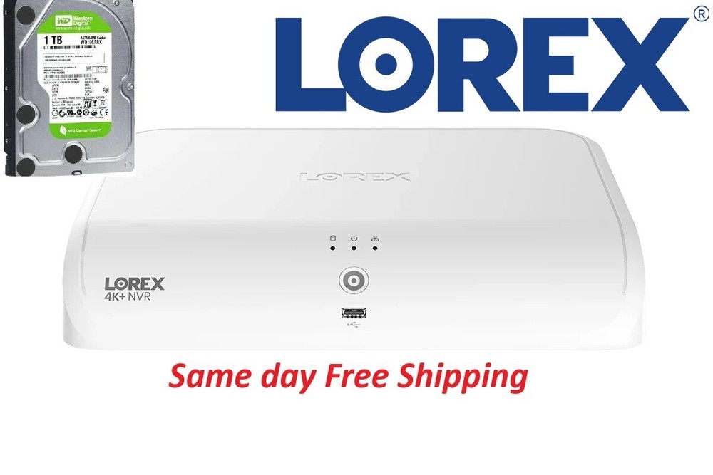 Lorex 4K+ 12MP 16 Camera Capable (8 Wired + 8 Fusion Wi-Fi ) NVR Builtin 1TB SSD