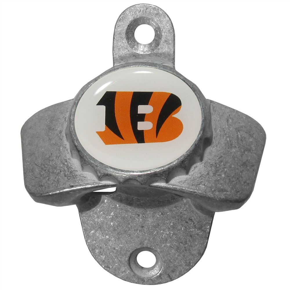 Cincinnati Bengals Wall Mount Metal Bottle Opener NFL Bar Kitchen Football Team