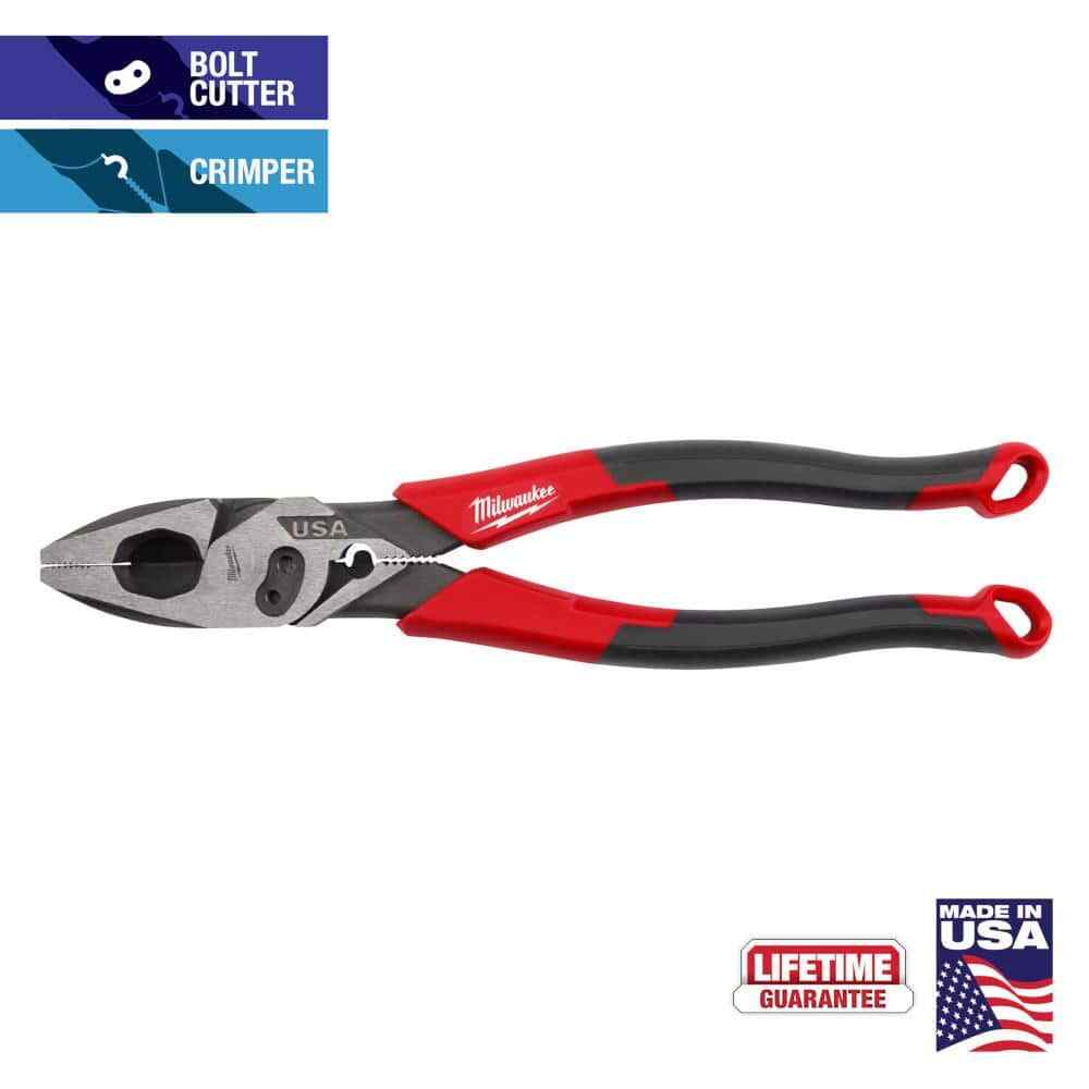 9 in. Lineman's Pliers Crimper / Bolt Cutter Comfort Grip