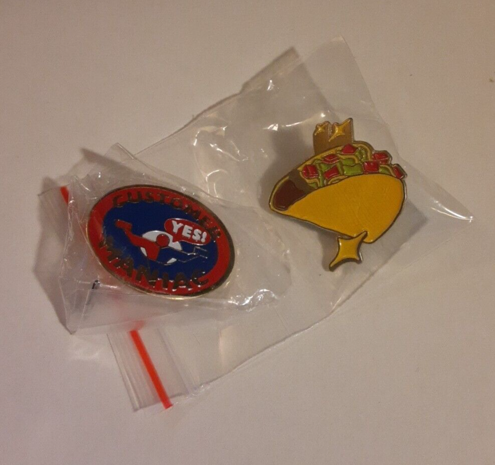 Yes Maniac Oval Metal Enamel Lapel Customer Hat Pin Taco Bell Pizza Hut