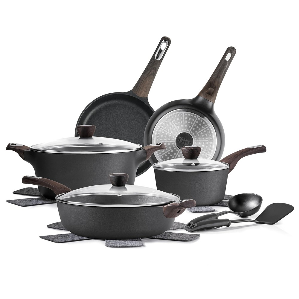 SENSARTE 14-Piece Nonstick Induction Cookware Set with Non-Toxic Coating