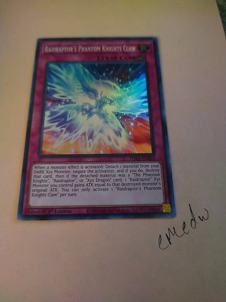 Raidraptor's Phantom Knights Claw PHRA-EN069 Phantom Rage 1st Edition