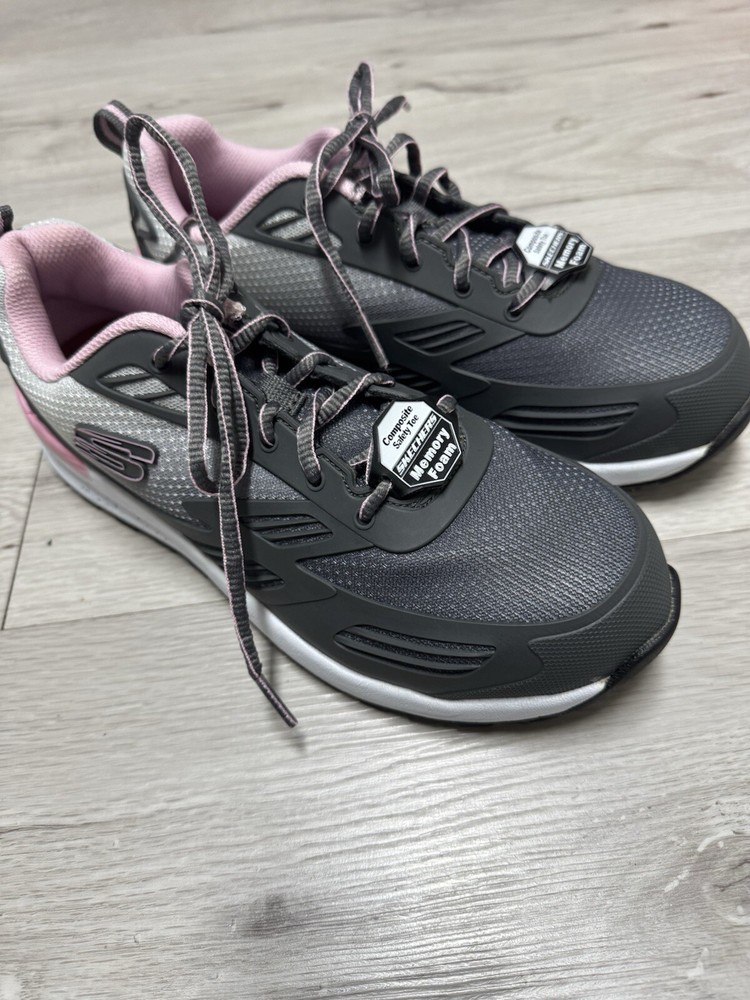 Skechers Womens Bulklin Kaytin Gray Work & Safety Shoes 8 Medium (B,M) BHFO 4088