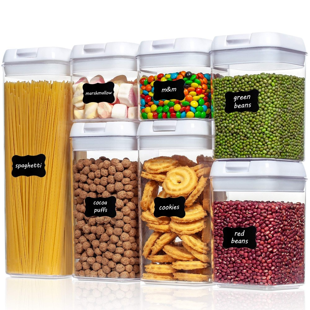 Airtight 7-Piece BPA-Free Plastic Food Storage Containers for Cereal & Pantry Organization