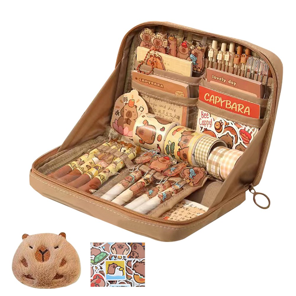 Cute Capybara Pencil Case Cartoon Animal Pen Pouch Large Organizer(no stationery