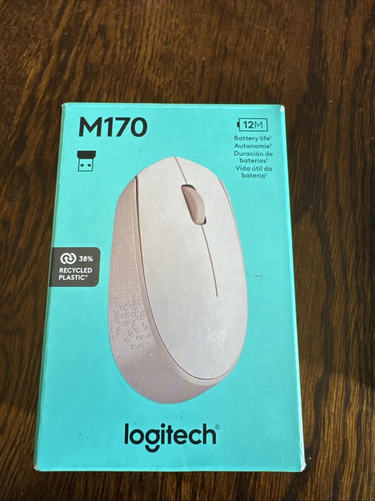 Logitech M170 Wireless Mouse - PC, Mac, Laptop, Ambidextrous, Compact, Rose Pink