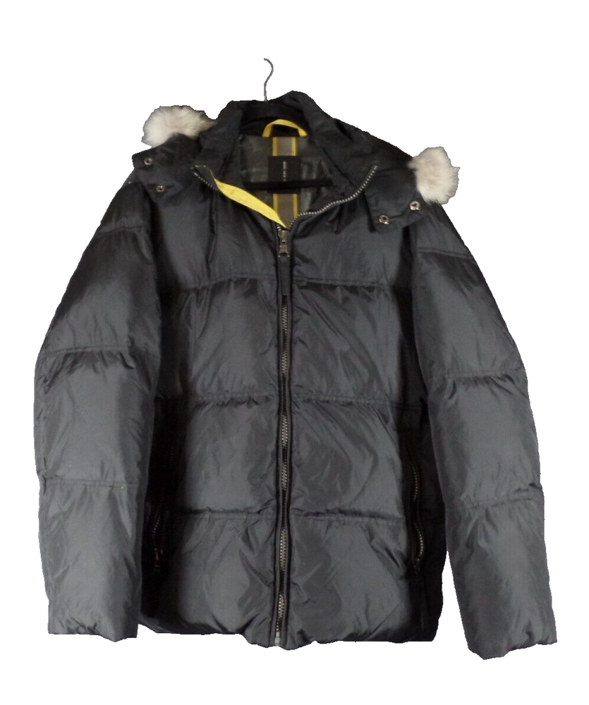 Marc New York Andrew Marc Mens  Winter Hooded Fur Trimmed Jacket/Coat Sz M