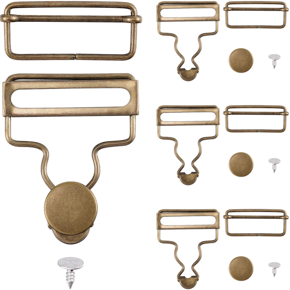 4 Set Bib Overall Replacement Buckles Clips for Straps Metal Gourd