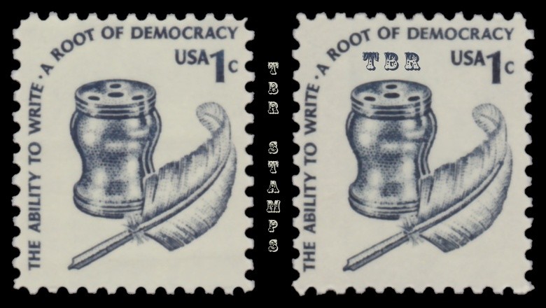 1581 1581v Inkwell & Quill 1c Americana Shiny & Dull Gum Set of 2 MNH - Buy Now-image