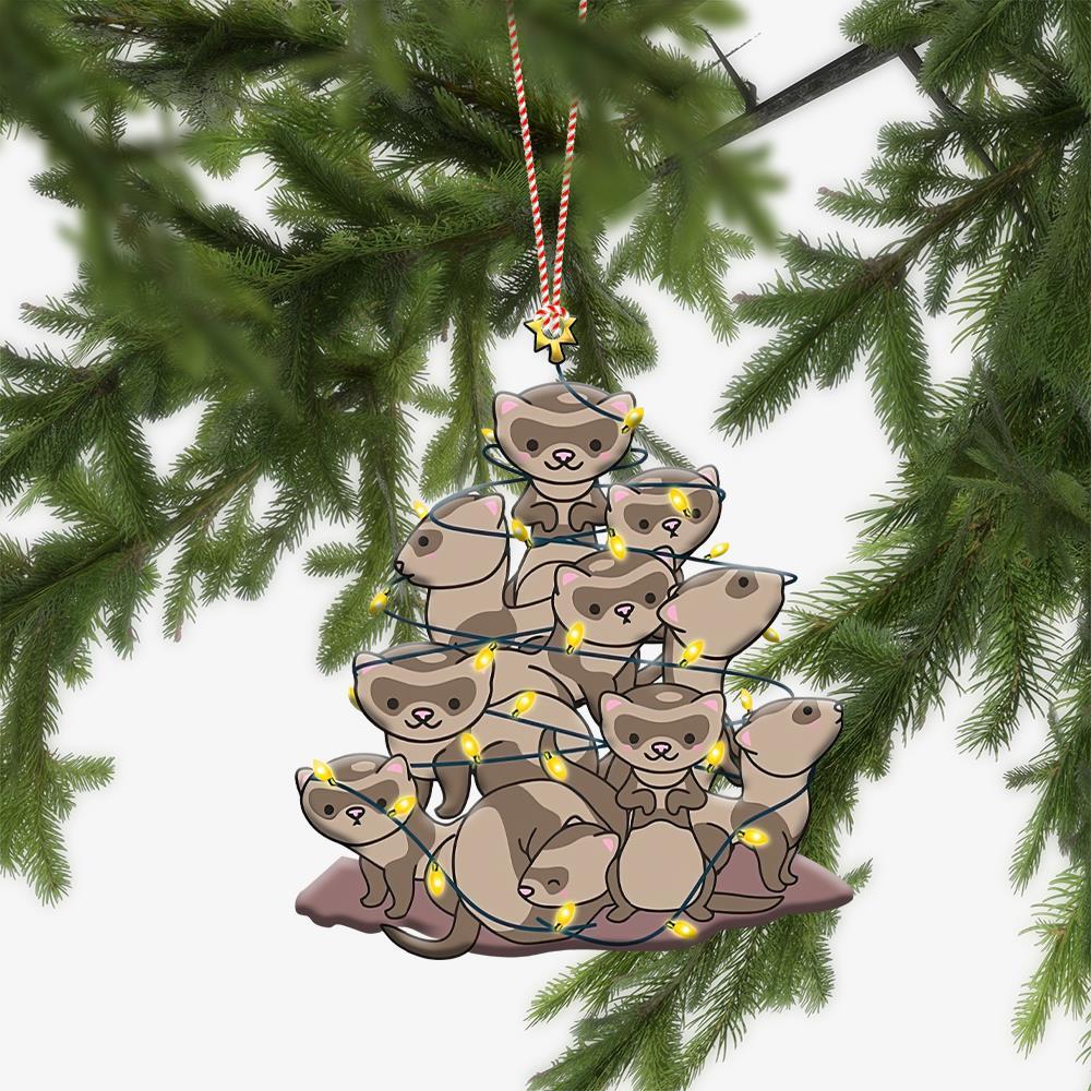 Lovely Ferret Christmas Ornament  Ferret Xmas Ornament  Ferret Car Ornament Gift