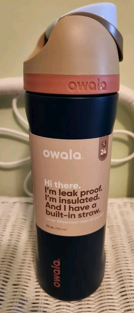 Owala 24oz Sleepy Skies FreeSip Stainless Water Bottle with Flip Top in Blue Pink Tan