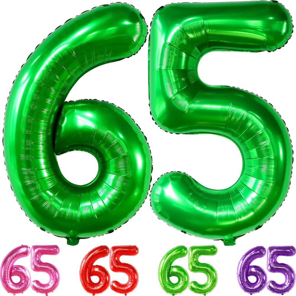 KatchOn 40 Inch Giant Dark Green 65th Birthday Balloon Number Decoration