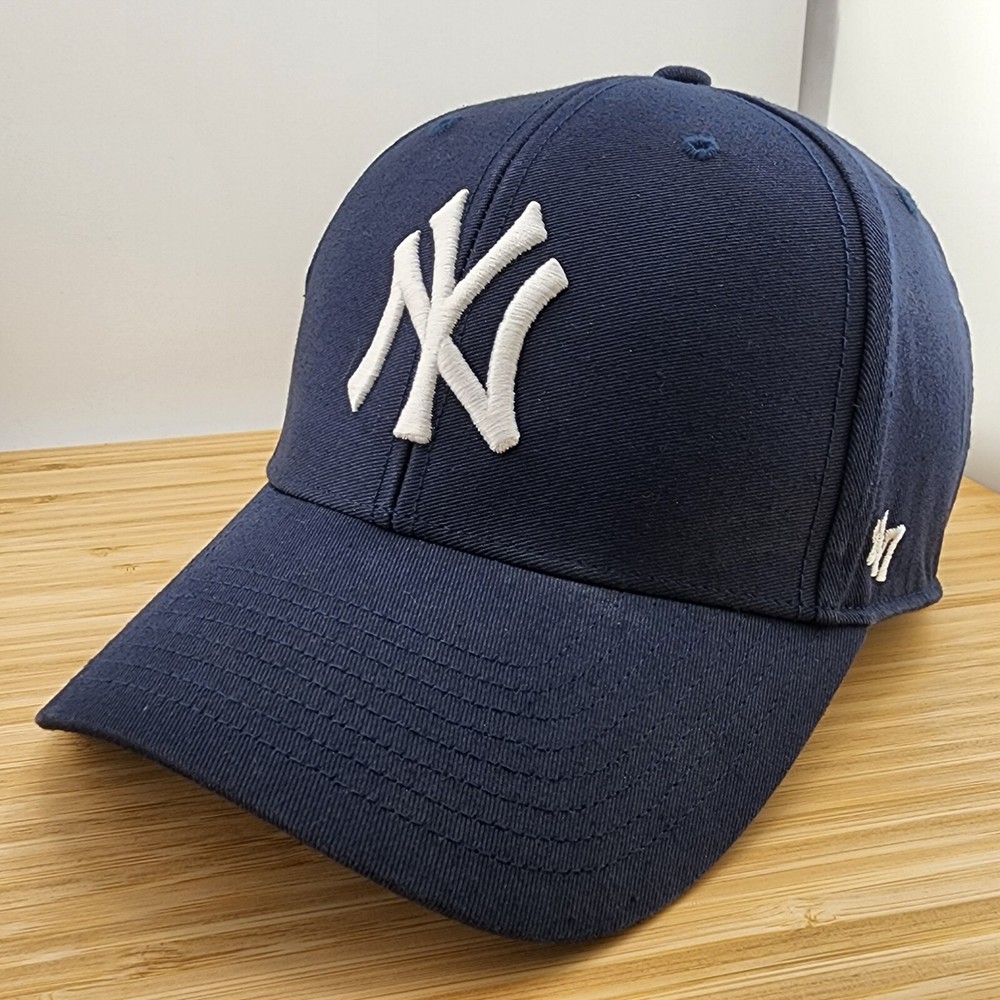 New York Yankees Hat Cap, Navy, 47 Brand, Clean Up, Dad Hat, Strapback