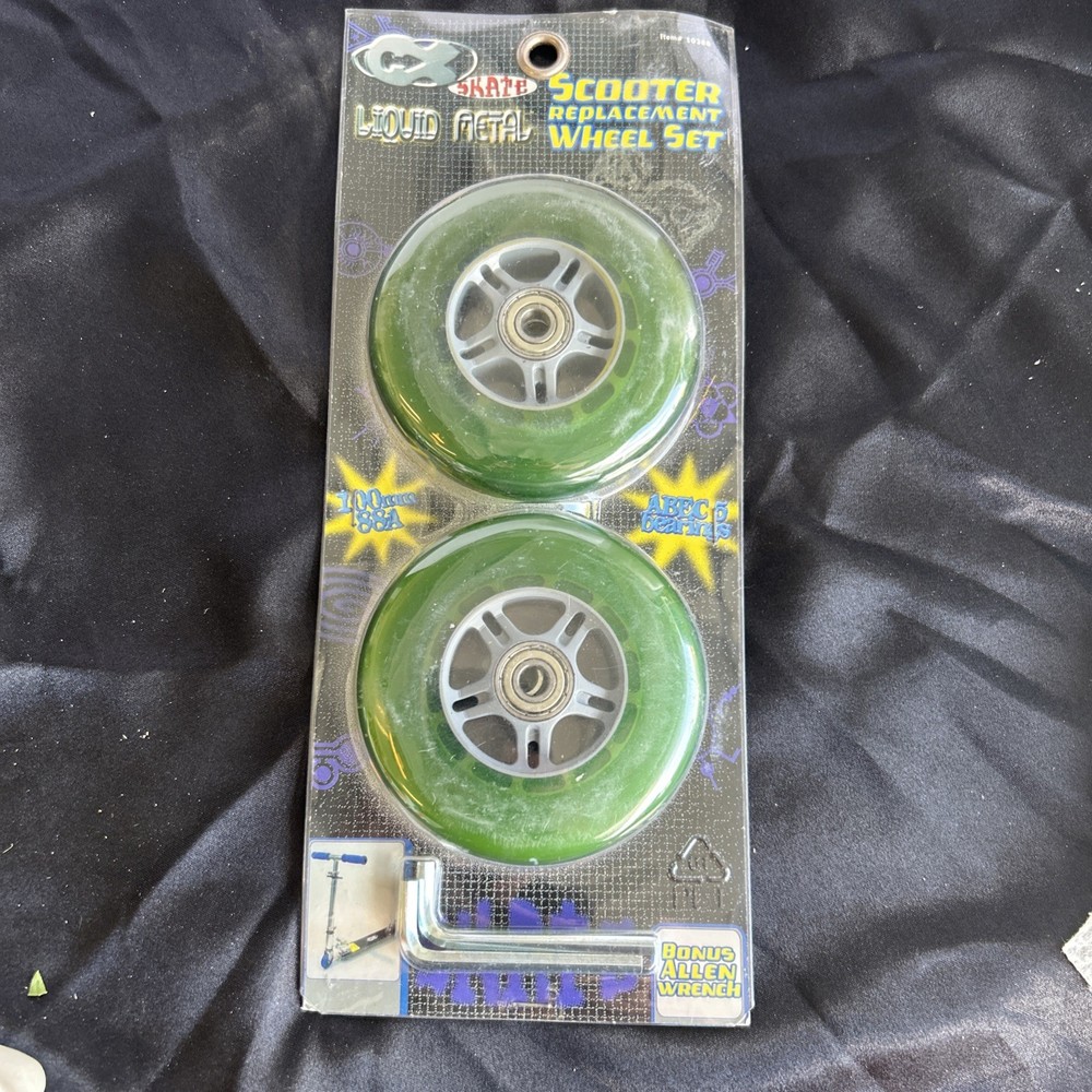CX Skate Liquid Metal 100mm 88A Scooter Wheels Set GRN #10388