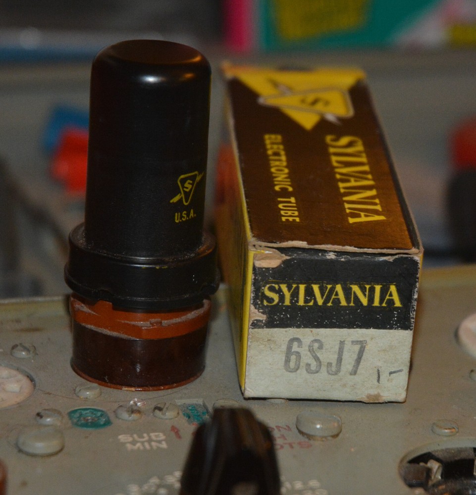 Sylvania 6SJ7 Vacuum Tube Tested Good on TV-7D/U Tester