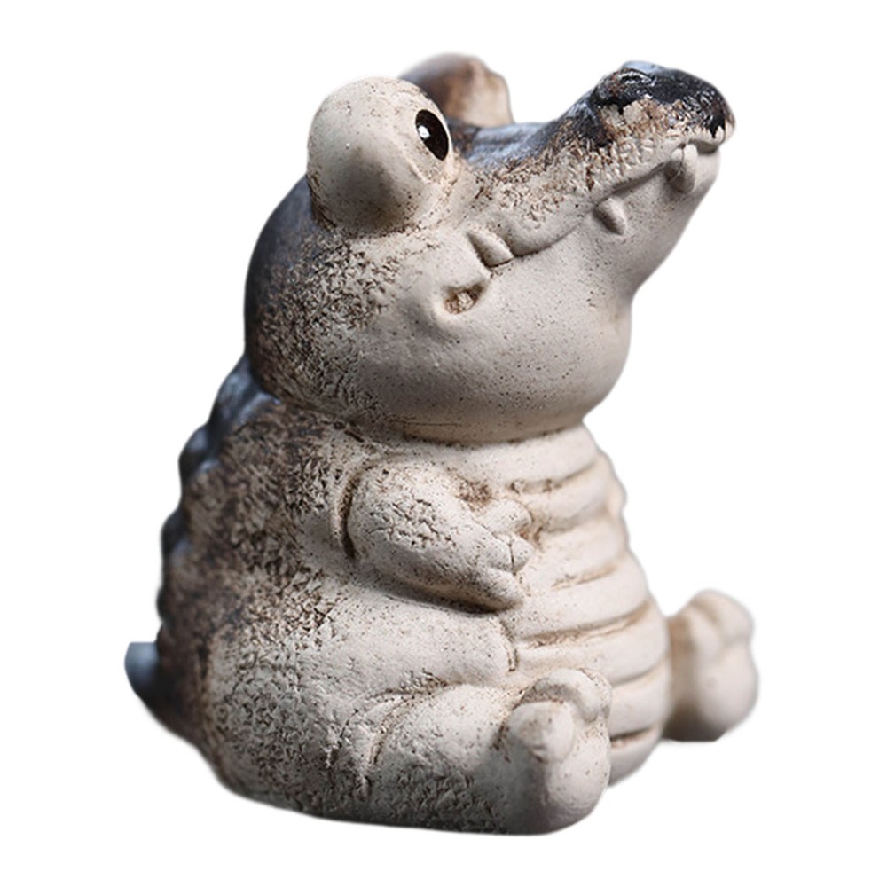 Tea Pet Crocodile Garden Animals Figurine Craftsmanshi Anti-fade Resin Statue