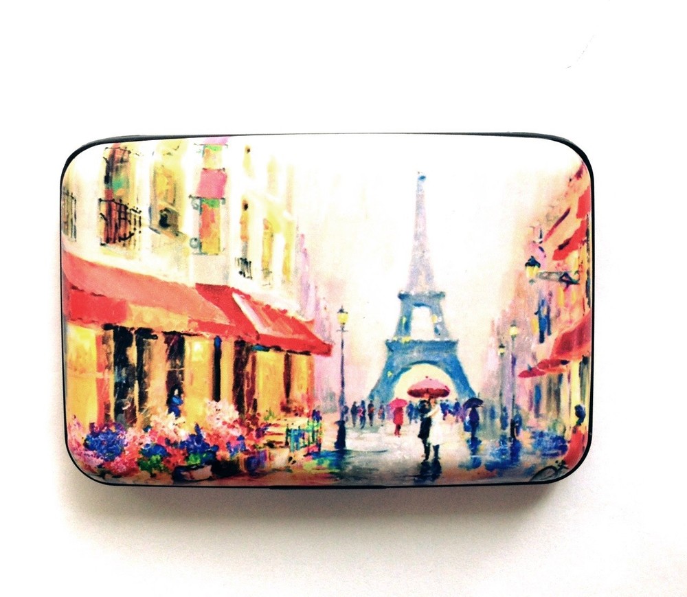 Eiffel Tower Design Armor Wallet – Paris Travel Themed Credit Card Case-image