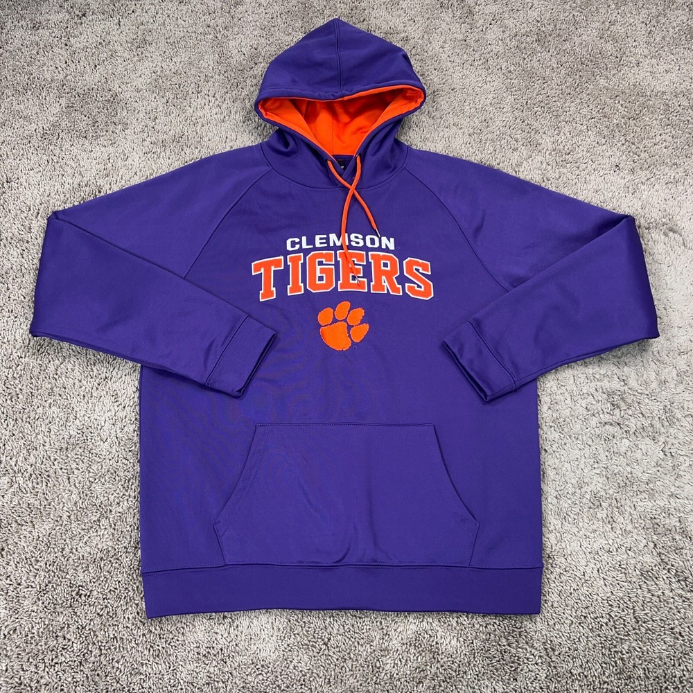 Clemson Tigers Hoodie Adult XL Purple Orange Pullover University College Sports