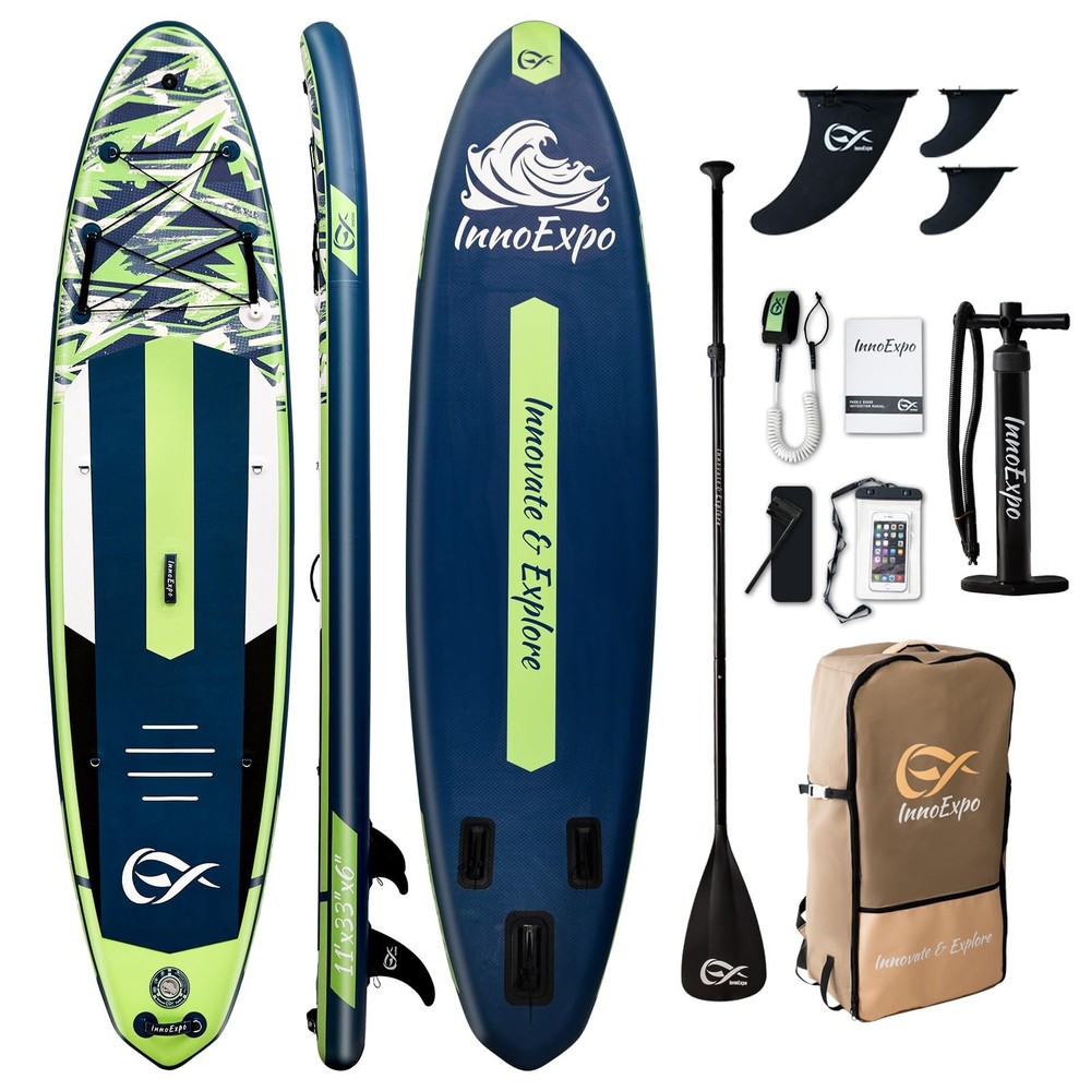 InnoExpo 11' Inflatable Stand Up Paddle Boards with Premium Accessories, Wide...
