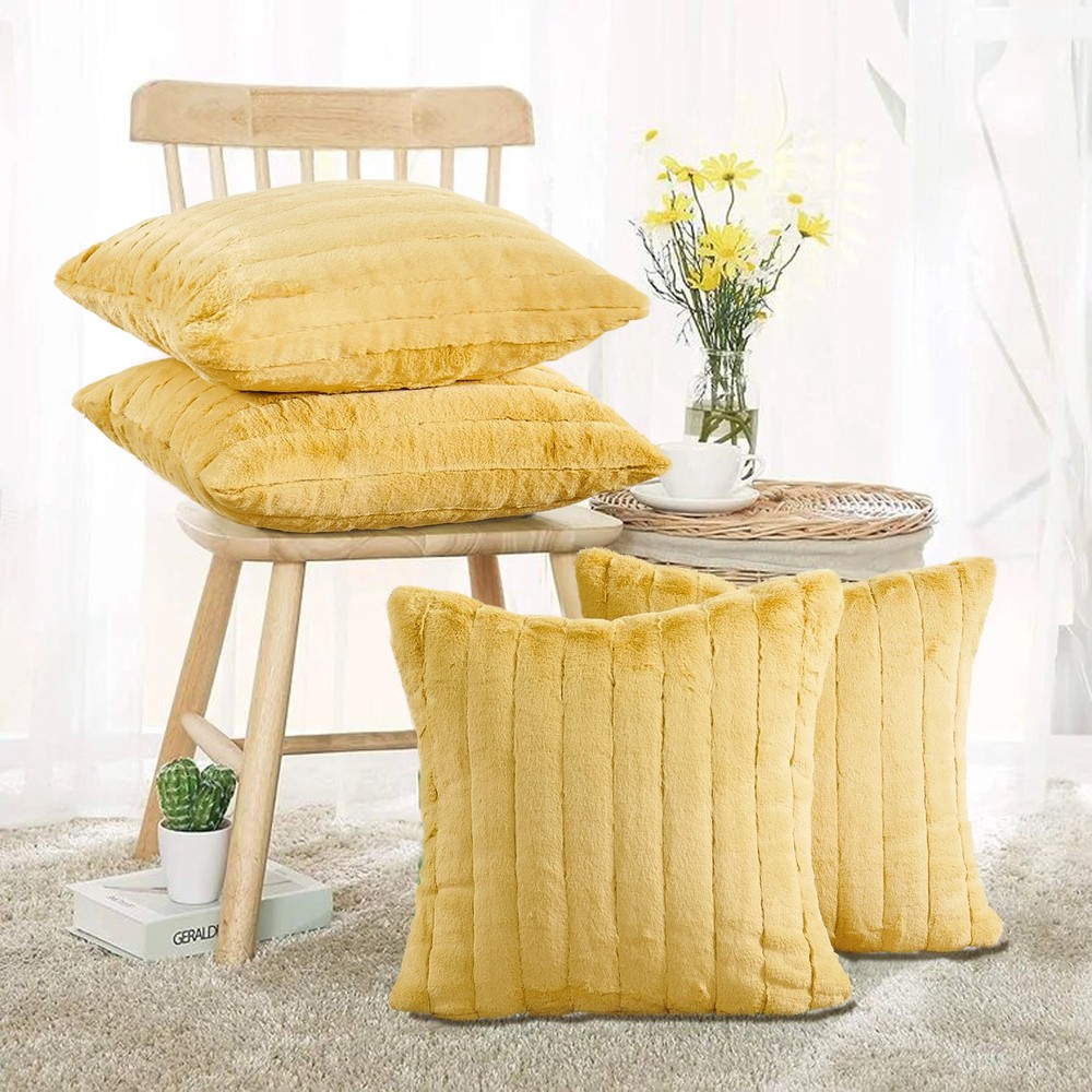 Supermink Soft Solid Throw Pillow Covers Set of 4, NO INSERT