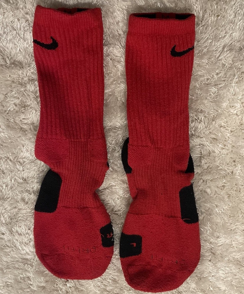Nike Elite Dri-Fit Red /Black Socks Unisex Size Medium