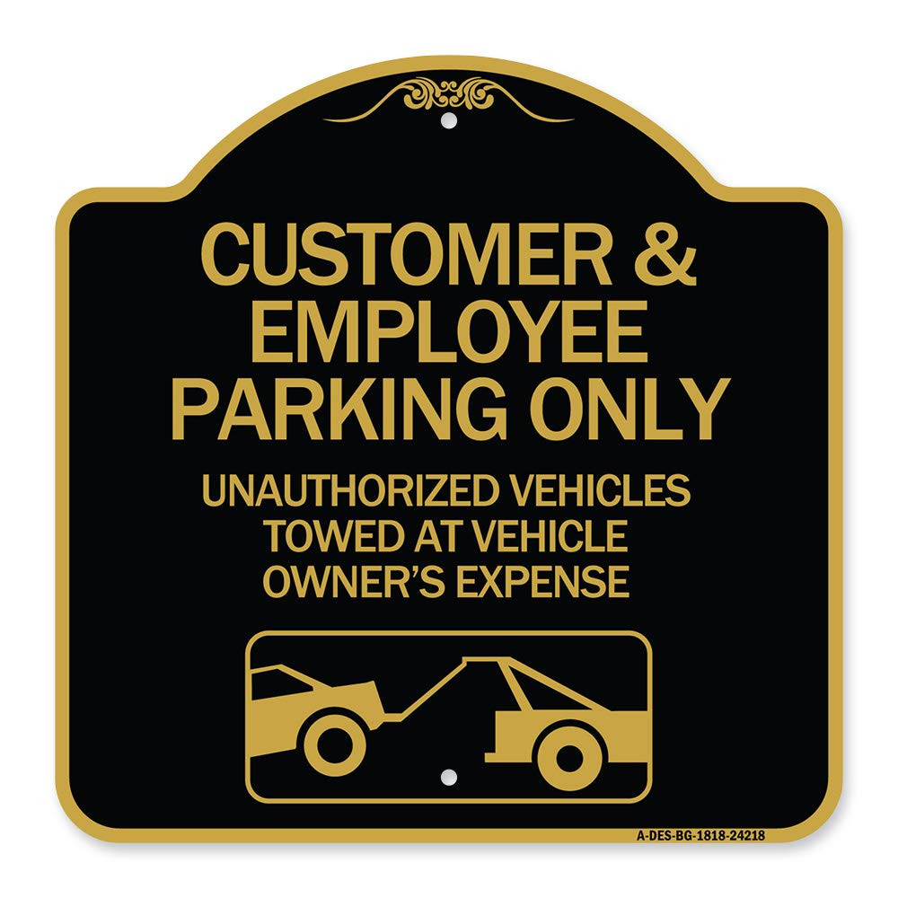Designer Series Sign - Customer and Employee Parking Only, Unauthorized Vehic...-image