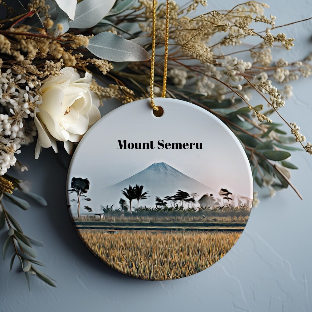 Semeru Volcano Christmas Ornament Unique Holiday Gift Idea