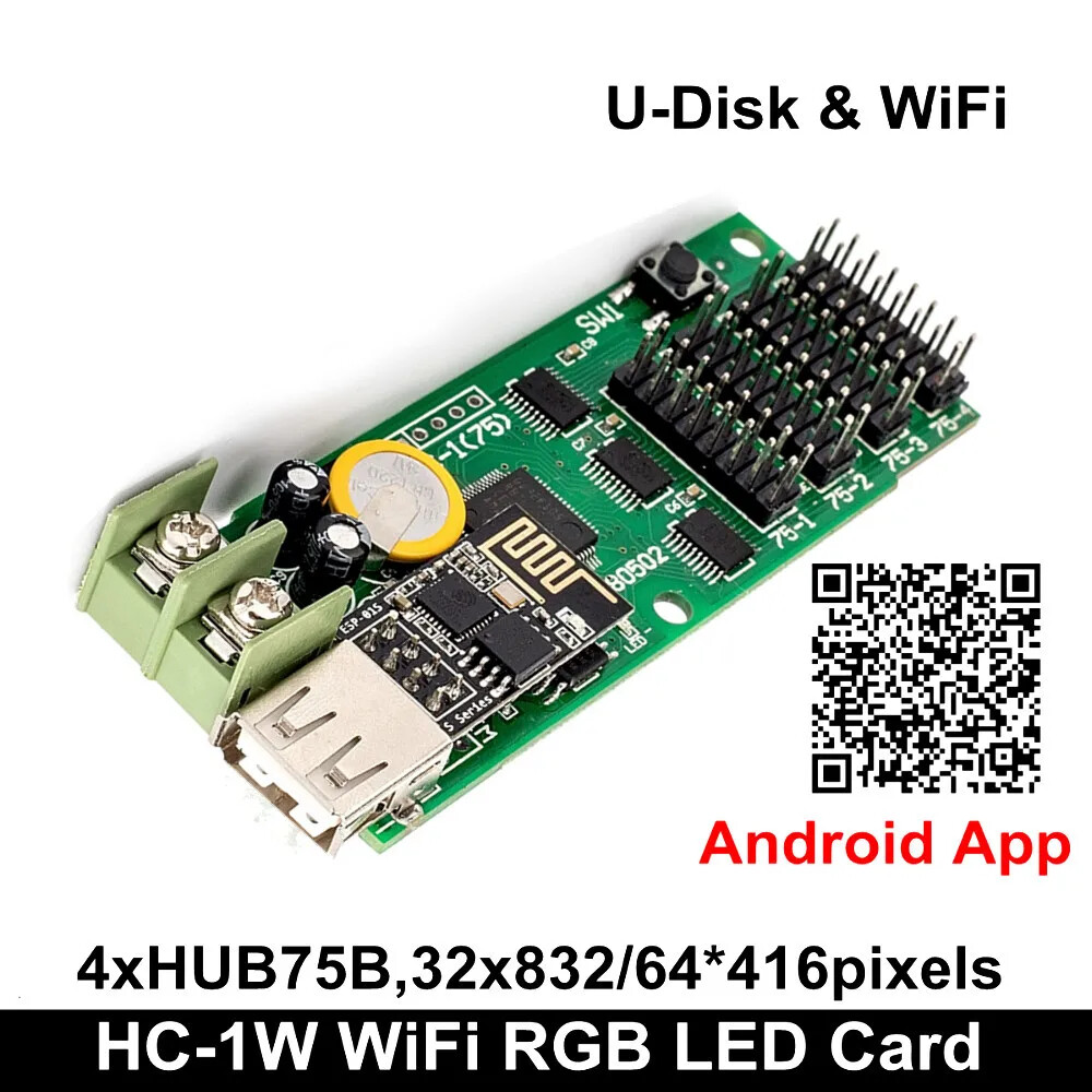 HC-1W Full Color WiFi Control Card Supports P4 P5 P6 P8 P10mm LED module