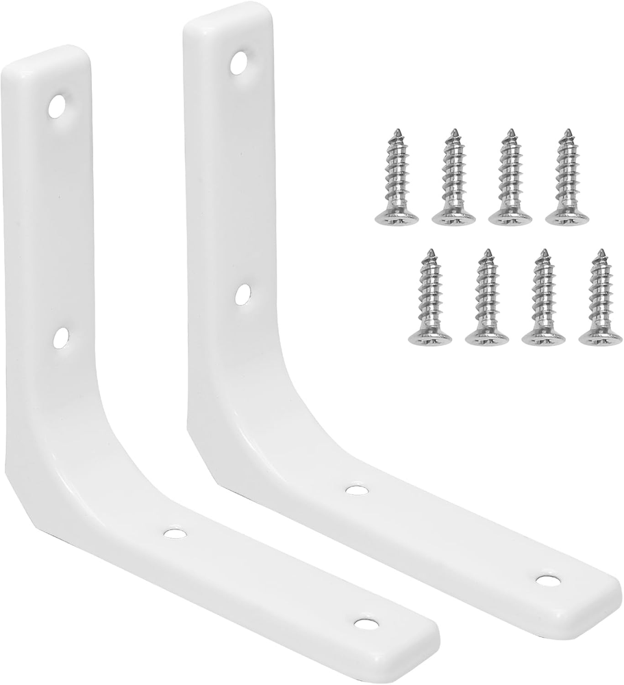 Hordion 2Pcs Wall Shelf Brackets 4 Inch, Heavy Duty L Bracket Right Angle Bracke