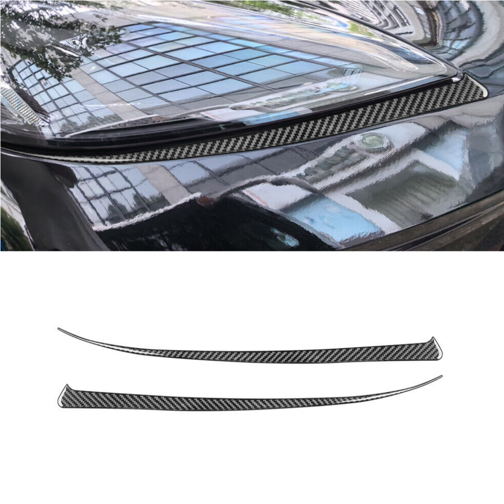 2x Carbon Fiber Headlight Trim Strips for Corvette C8 2020-2024