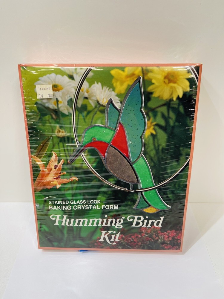 VINTAGE EZE FORM STAINED GLASS LOOK KIT BAKING CRYSTAL FORM HUMMING BIRDS ✅📝