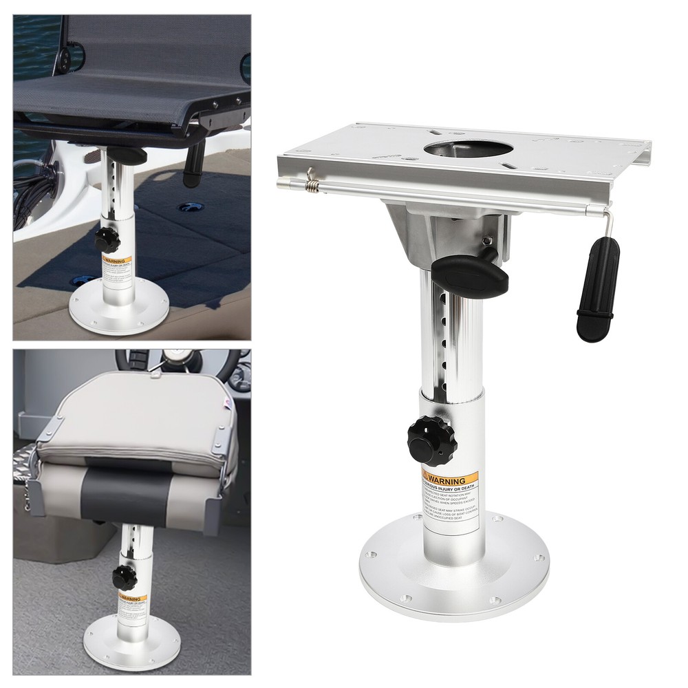 Boat Seat Pedestal Boat Chair Base with Aluminum Slide Swivel Adjustable Height