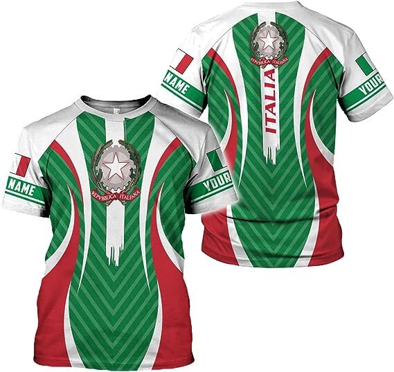 Custom 3D Italy Flag Name Shirt for Men and Women-image