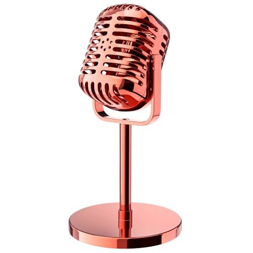Microphone Vintage Look Retro Plastic Fake Microphone with Stand