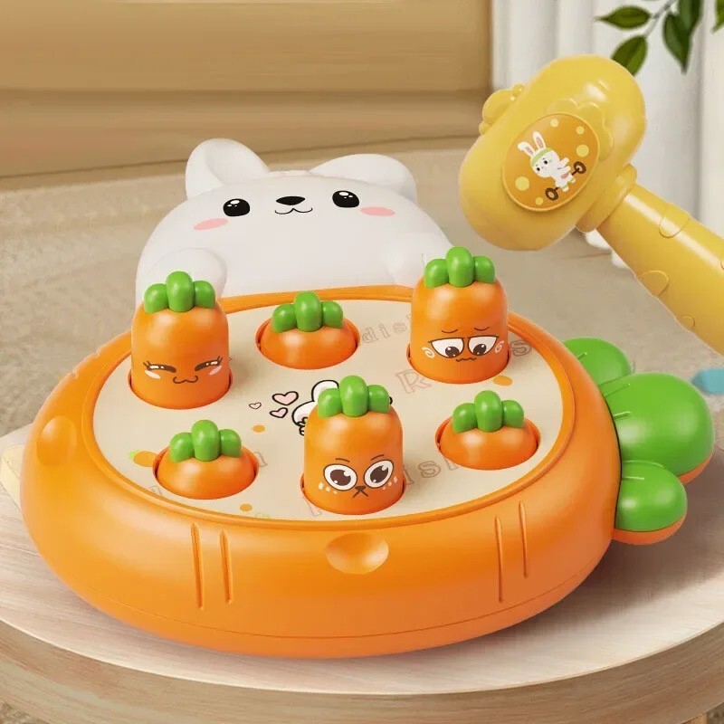 Cartoon Montessori Toddler Toy – Animal-Themed Knocking Game for Educational Fun