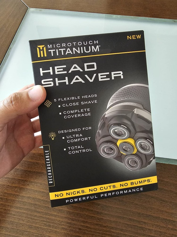 Microtouch Titanium Head Shaver, Electric Trimmer for Head/Beard - Rechargeable