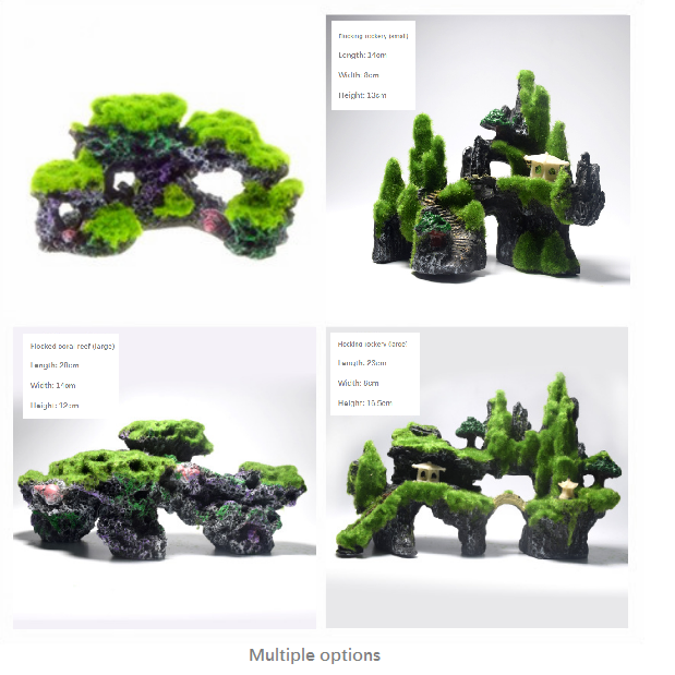 Fish tank ornaments resin handicraft aquarium landscaping flocking rockery