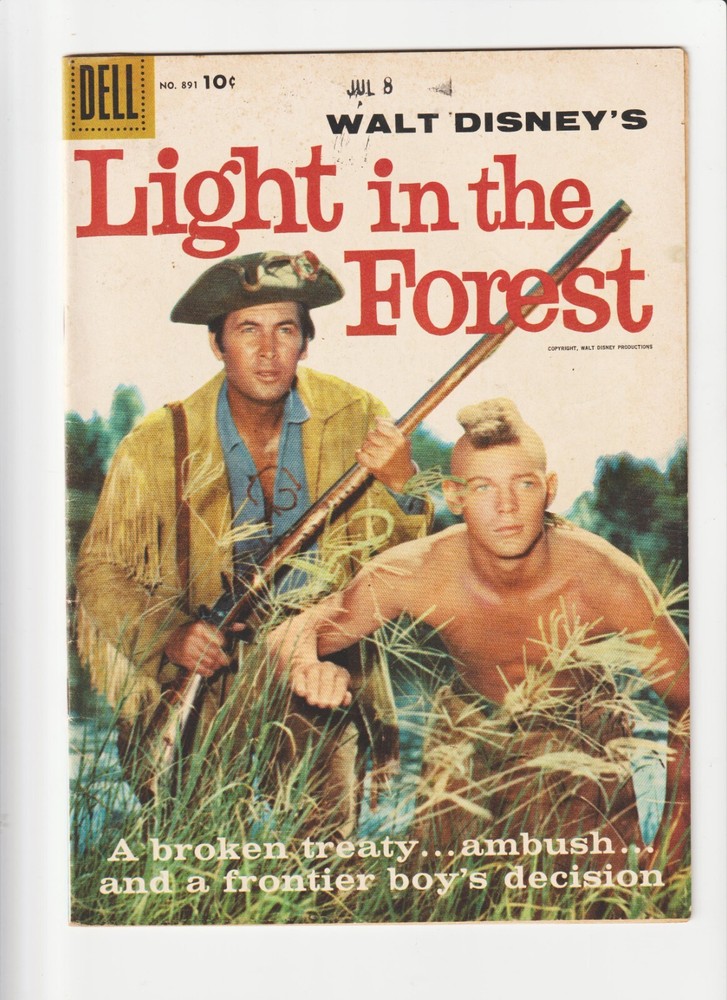 LIGHT IN THE FOREST COMIC /DELL 4 COLOR #891   DISNEY MOVIE  PHOTO COVER