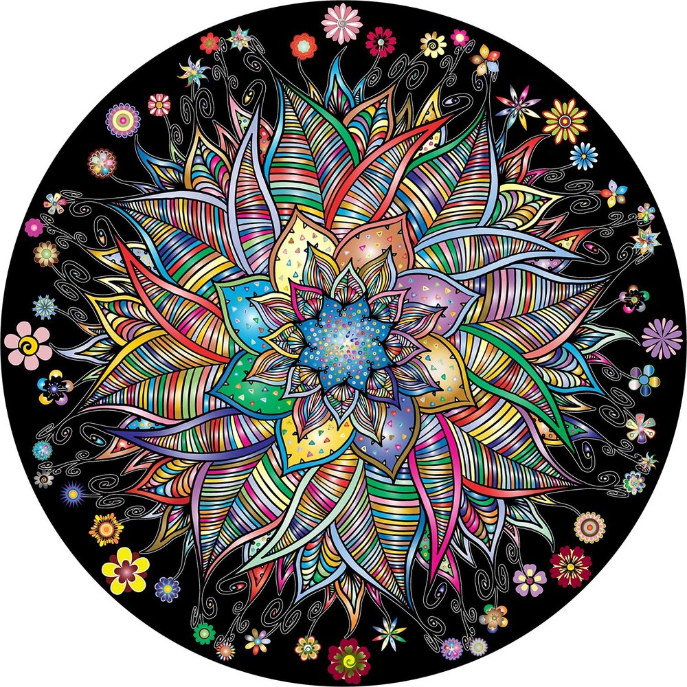 Bgraamiens Puzzle-Flower Whisper-1000 Pieces Round Puzzle Color Challenge Jig...