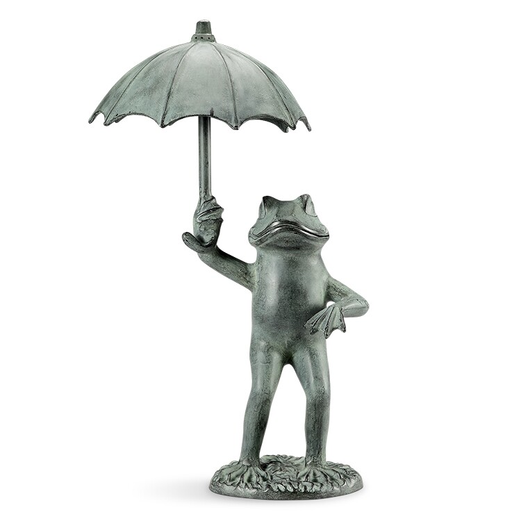SPI Frog with Umbrella Garden Spit