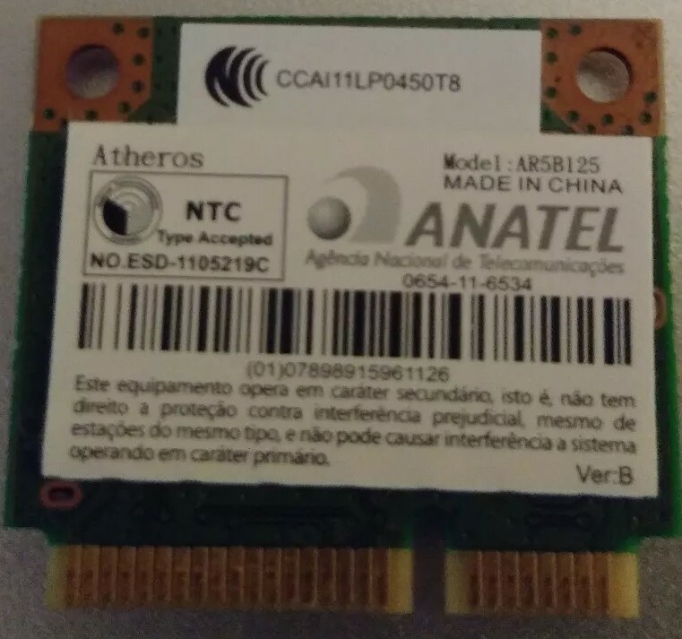 Anatel Atheros AR5B125 laptop WLAN laptop Wifi adapter half-mini pcie