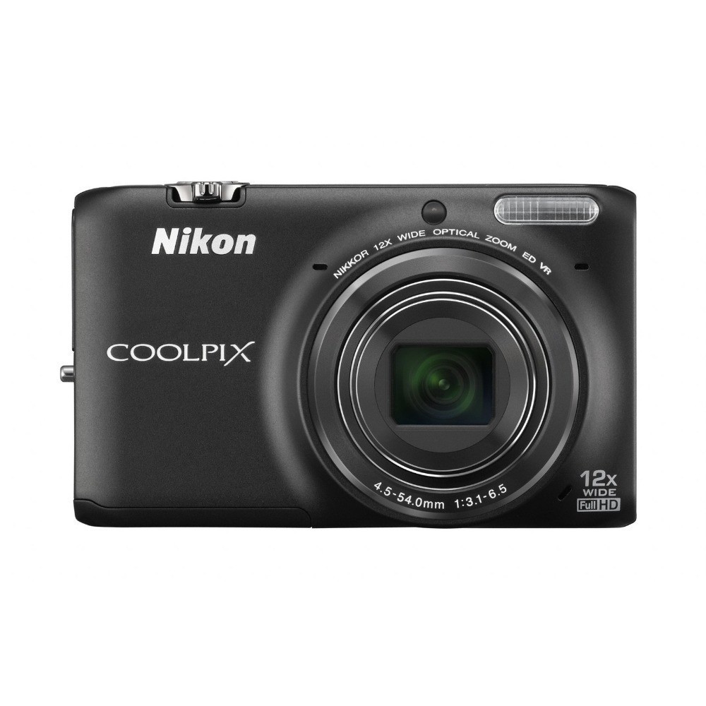 Nikon Coolpix S6500 Digital Camera 16MP 12X Optical Zoom  Smile Detection Black