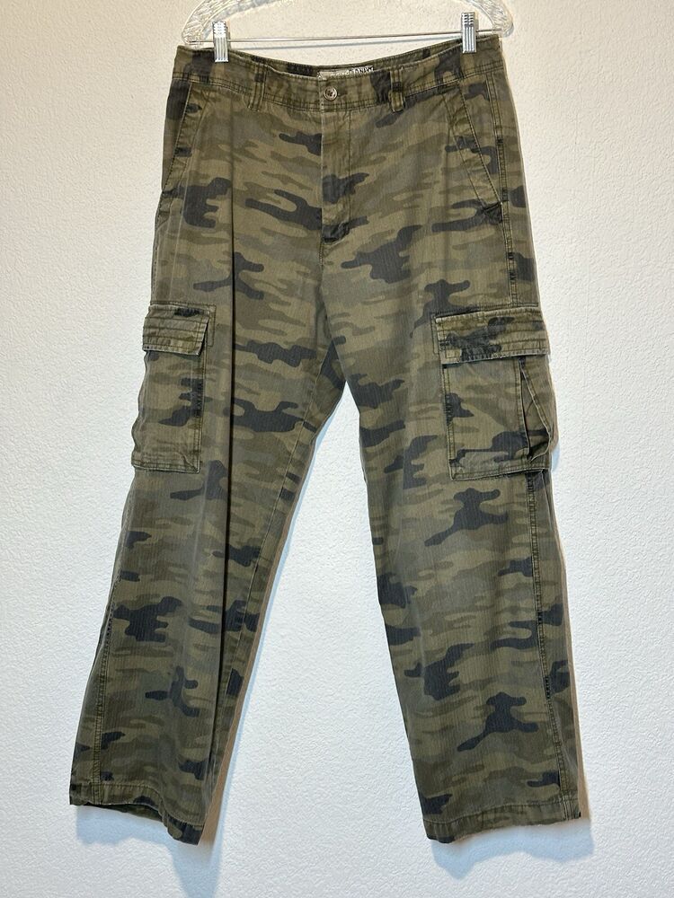 Camo Cargo Pants Mens 34X32 Measures 34x30 Camouflage Baggy Skate Grunge