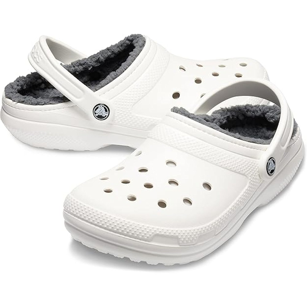 Crocs Unisex Classic Lined Clog in White Size 11W 9M